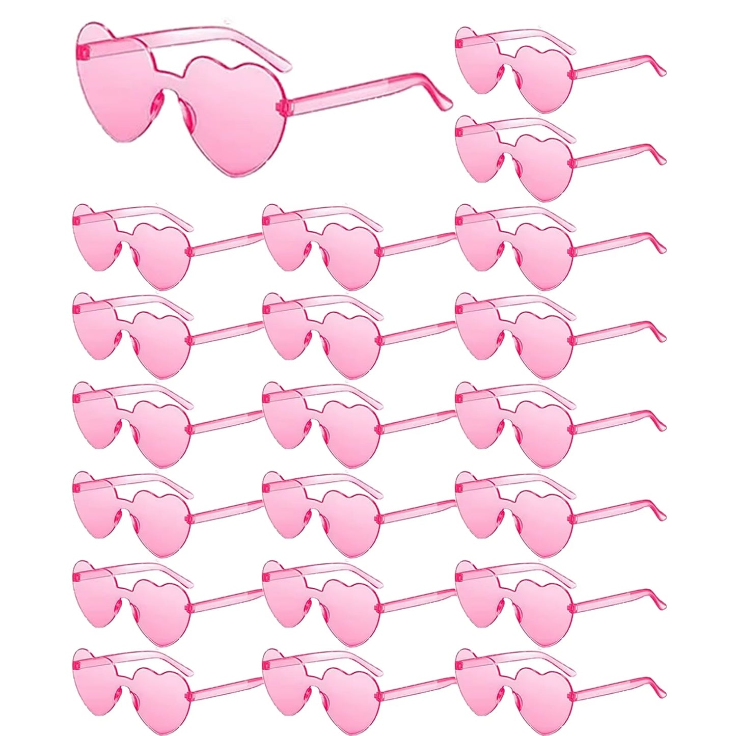 80-20Pcs Wedding Gifts for Guests Candy Color Frameless Glasses Rimless Heart Sunglasses Hen Party Glasses Birthday/Bachelorette
