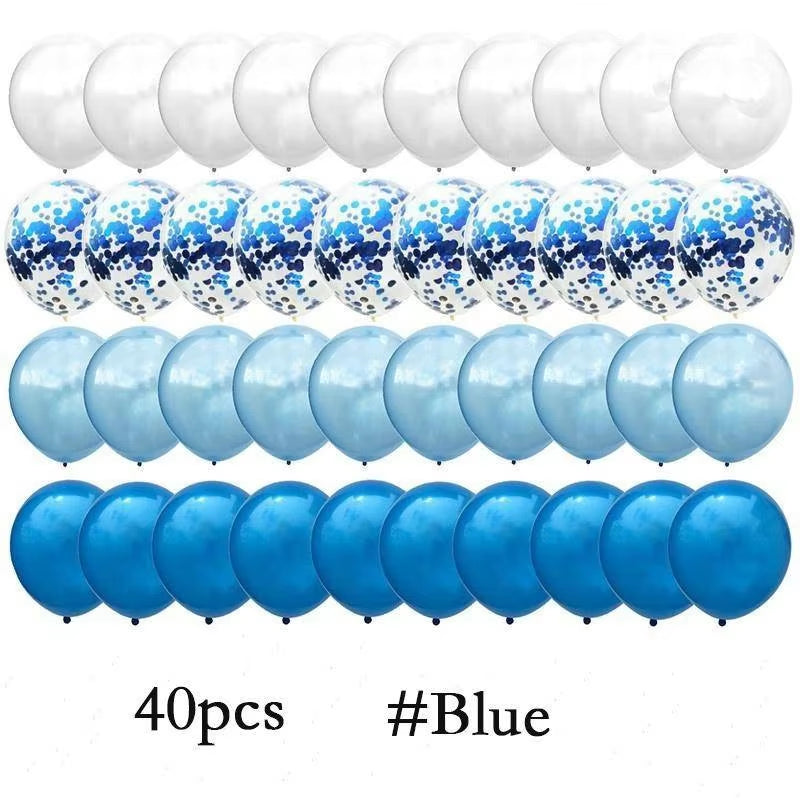 40Pcs/Set 12Inch Mix Blue Rose Gold Confetti Latex Balloon for Birthday Baby Shower Wedding Balloons Party Decorations