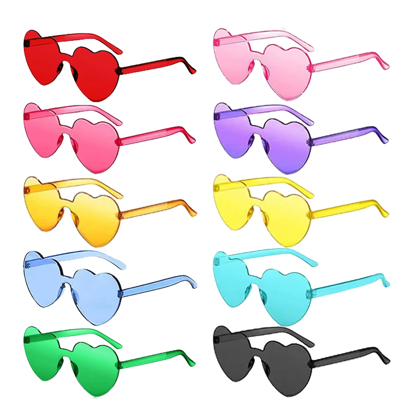 80-20Pcs Wedding Gifts for Guests Candy Color Frameless Glasses Rimless Heart Sunglasses Hen Party Glasses Birthday/Bachelorette