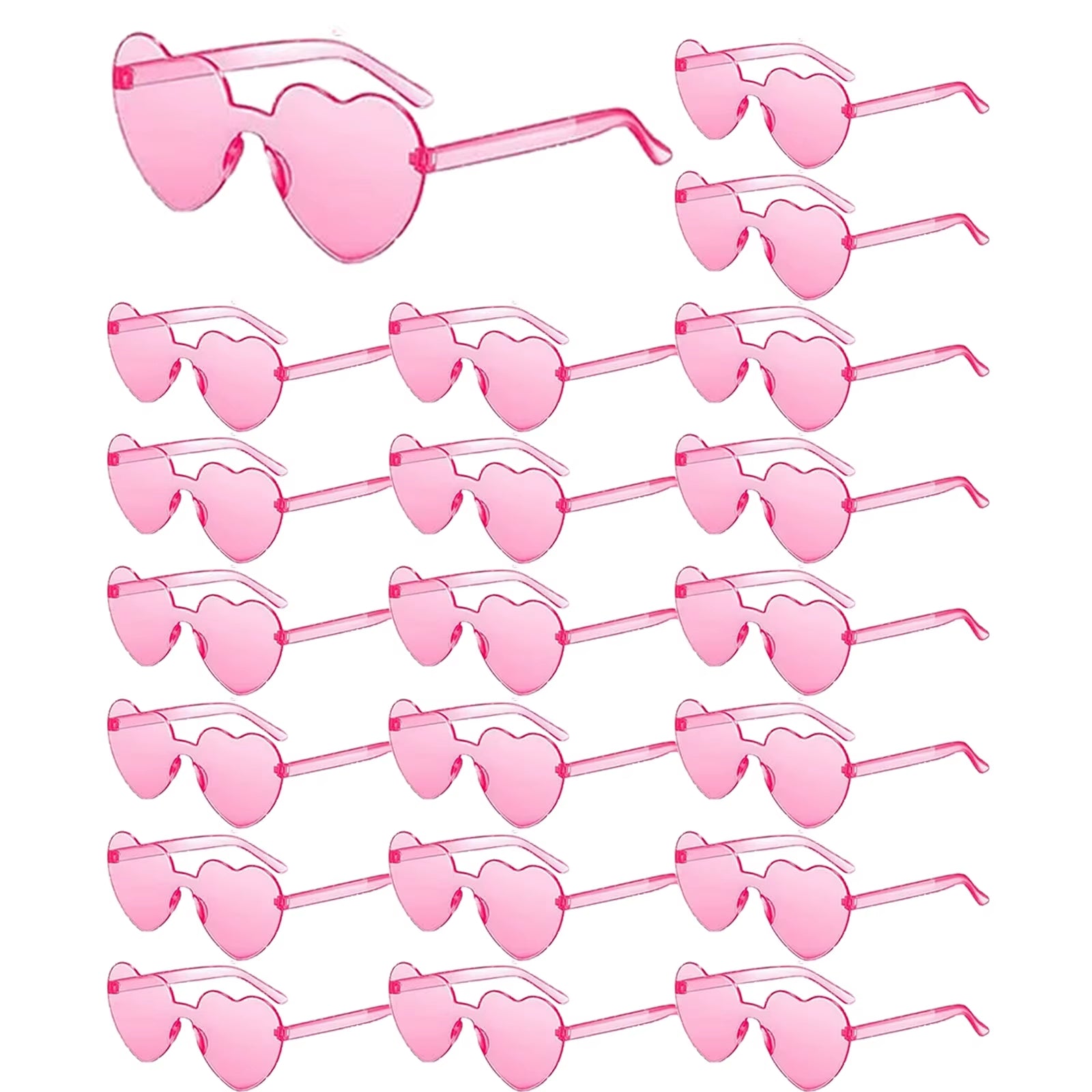 80-20Pcs Wedding Gifts for Guests Candy Color Frameless Glasses Rimless Heart Sunglasses Hen Party Glasses Birthday/Bachelorette