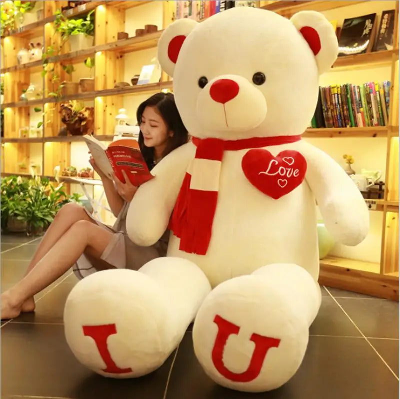 80 100Cm Big I LOVE YOU Bear Heart Plush Toys Lovely Stuffed Soft Pillow Doll Kids Toys Birthday Girlfriend Valentine'S Day Gift