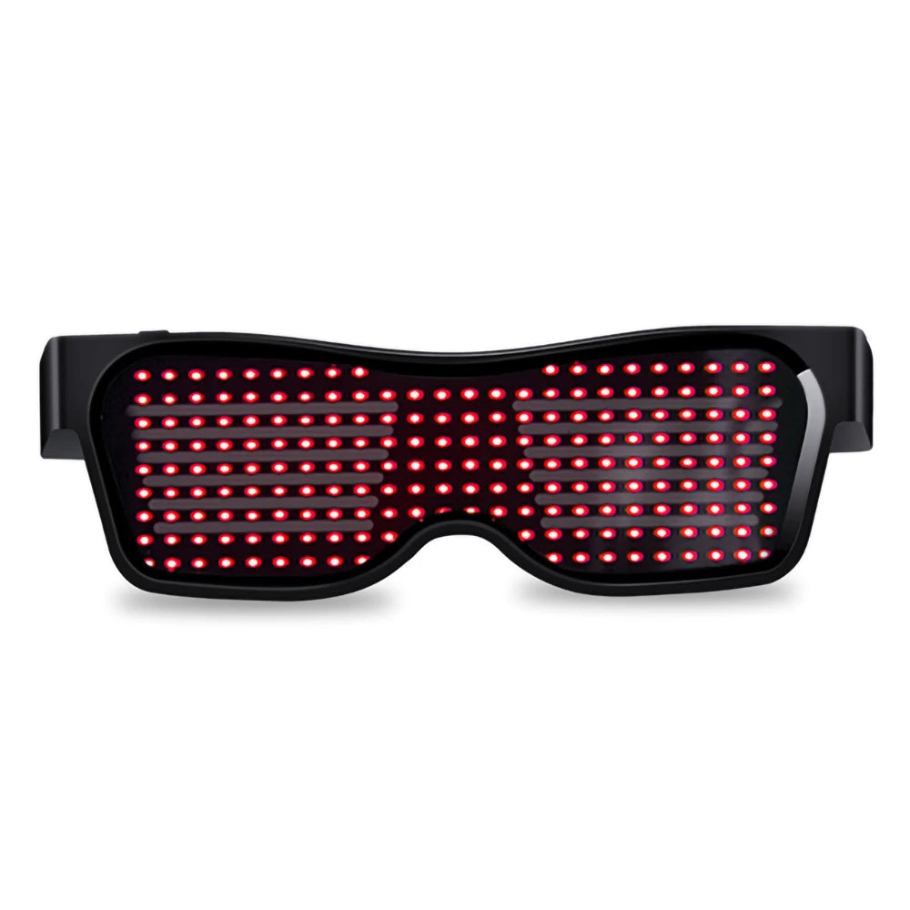 USB Charging Luminous Glasses Festival Party Glowing Toy Gift LED Flashing Pattern Messages Animations Electronic Eyeglasses