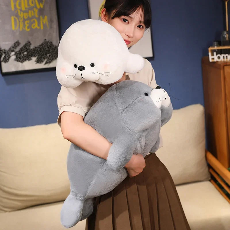 28/40/60CM Kawaii Seal Pillow Plush Doll Cartoon Soft Stuffed Animal Toys Throw Sofa Pillows Kids Girls Birthday Gift Home Decor