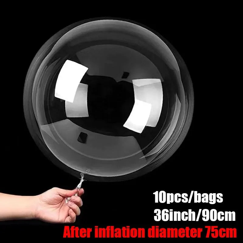 10Pcs 12/18/24/36Inch Inflatable Bobo Balloon Transparent Globes Bubble Balloons Wedding Birthday Party Decoration Supplies