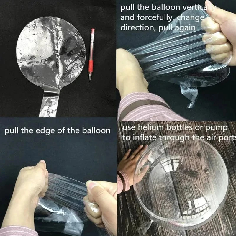 10Pcs 12/18/24/36Inch Inflatable Bobo Balloon Transparent Globes Bubble Balloons Wedding Birthday Party Decoration Supplies