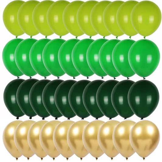 40Pcs/Set Jungle Theme Party Decorations Balloon Set Dark Green Balloon Forest Series Birthday Outdoor Party Arch Balloon Set