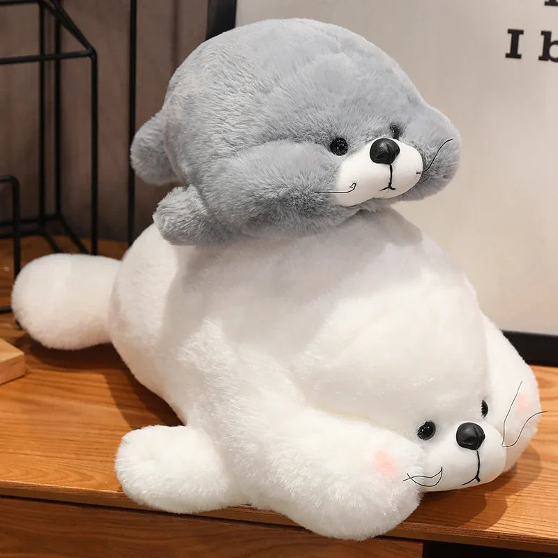 28/40/60CM Kawaii Seal Pillow Plush Doll Cartoon Soft Stuffed Animal Toys Throw Sofa Pillows Kids Girls Birthday Gift Home Decor